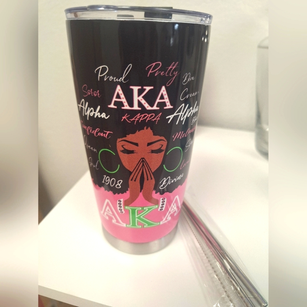 AKA Sorority tumbler- New in box with straw